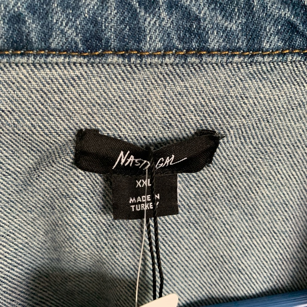 Nasty Gal Blue Jean Jacket with Detachable zip off sleeves - Picture 5 of 9